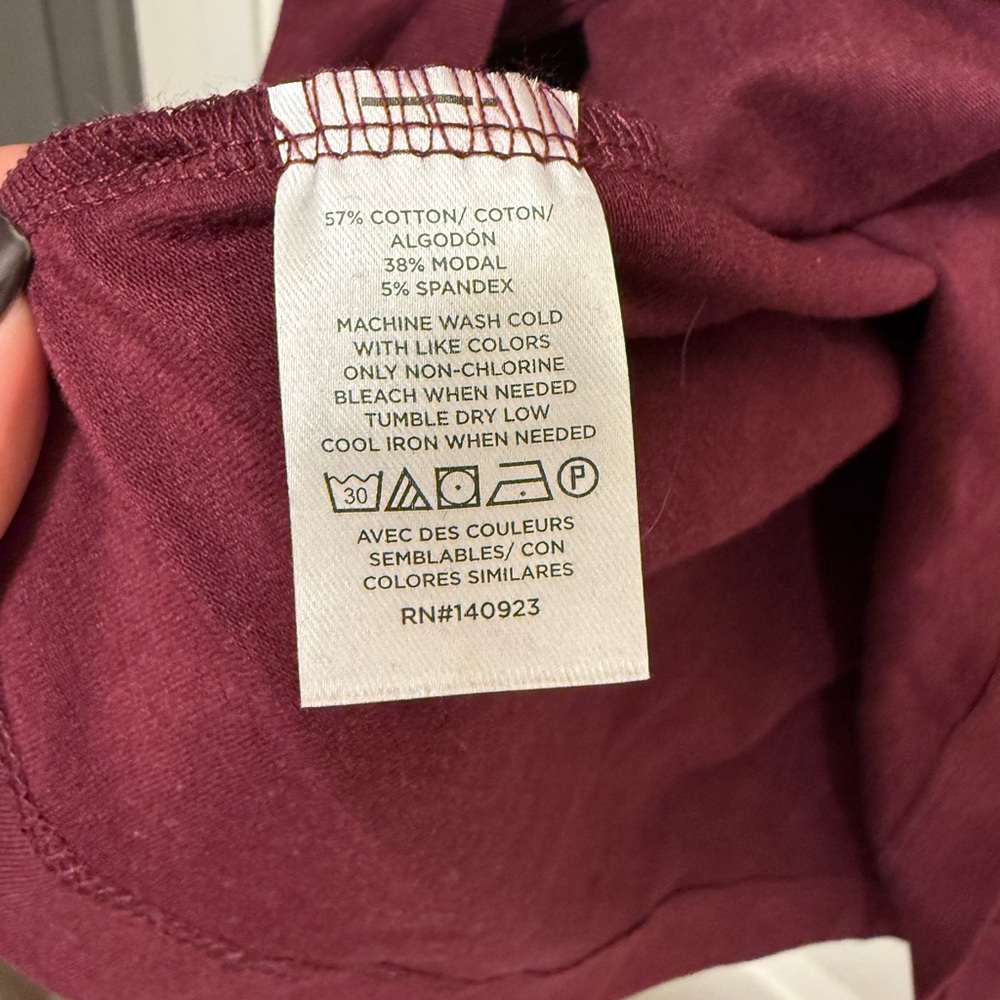 LOFT Heather Tie-Waist Long Sleeve Mini Dress, Plum S NWOT - Picture 10 of 13